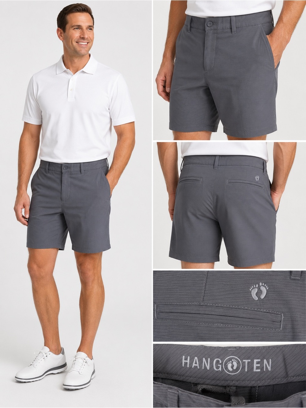 Hang Ten Men’s Gray Performance Golf Shorts Size 32